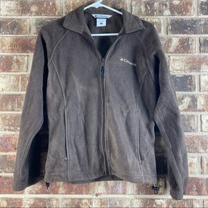 Columbia Benton Springs Brown Full Zip Fleece Drawstring Zipper Pockets Jacket S